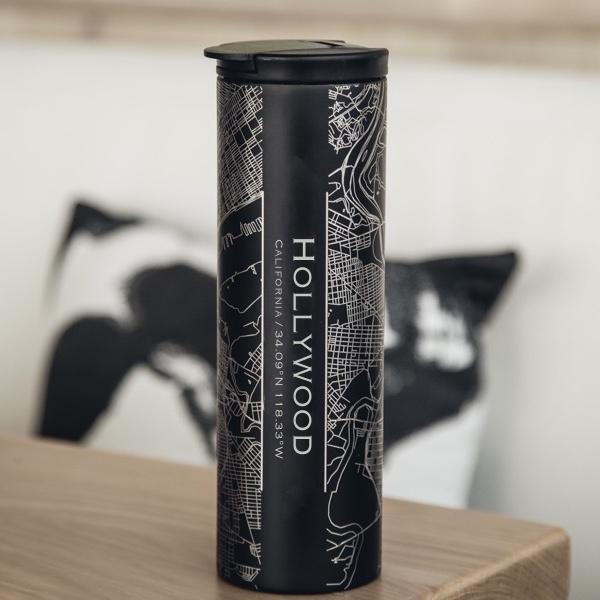 Hollywood - California Map Tumbler in Matte Black