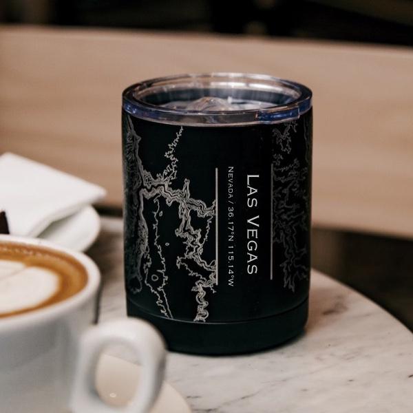 Las Vegas - Nevada Map Insulated Cup in Matte Black