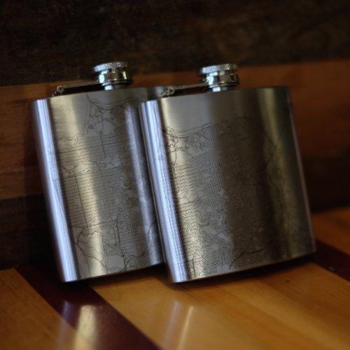 Santa Ana - California Map Hip Flask