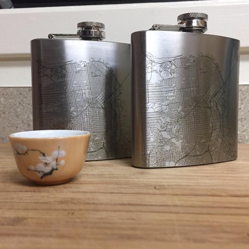 Санта Ана - карта на Калифорния Hip Flask