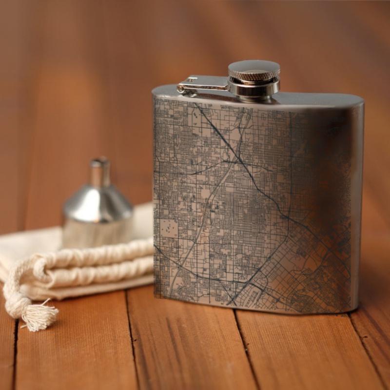 Santa Ana - California Map Hip Flask